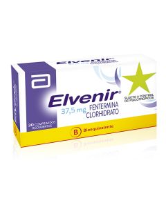 Elvenir - 37,5mg Fentermina Clorhidrato - 30 Comprimidos Recubiertos