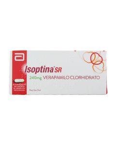 Isoptina SR - 240mg Verapamilo Clorhidrato - 20 Comprimidos Recubiertos de Liberación Prolongada