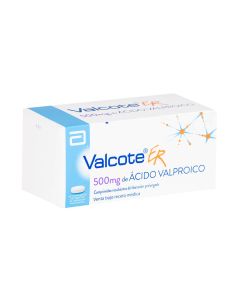 Valcote ER - 500mg Divalproato de Sodio - 50 Comprimidos Recubiertos de Liberación Prolongada