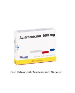 Azitromicina 500mg 3 Comprimidos Recubiertos