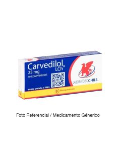 Carvedilol 25mg - 30 Comprimidos