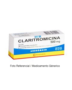 Claritromicina 500mg - 14 Comprimidos Recubiertos